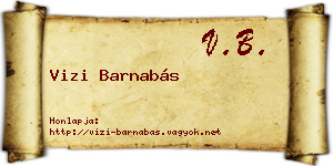 Vizi Barnabás névjegykártya